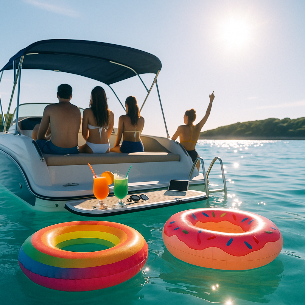Family picnic on board